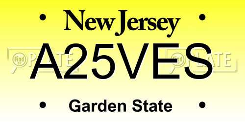 A25VES New Jersey License Plate