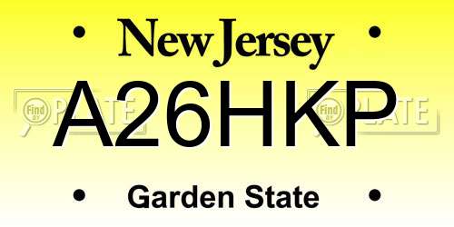 A26HKP New Jersey License Plate