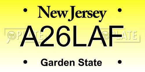 A26LAF New Jersey License Plate
