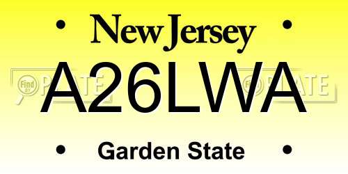 A26LWA New Jersey License Plate