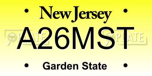 A26MST New Jersey License Plate