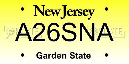A26SNA New Jersey License Plate