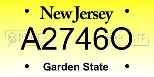 A2746O New Jersey License Plate