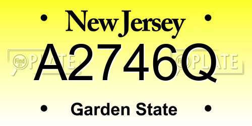 A2746Q New Jersey License Plate