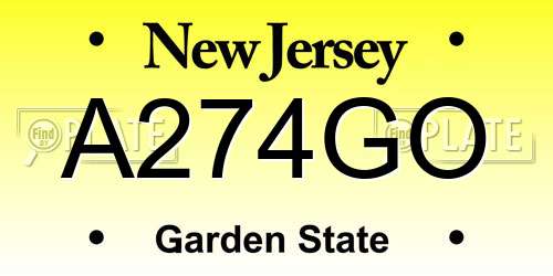 A274GO New Jersey License Plate