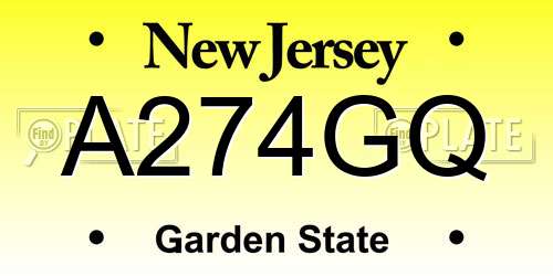 A274GQ New Jersey License Plate