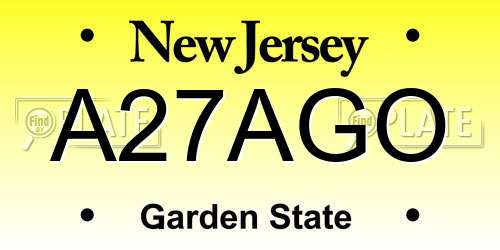 A27AGO New Jersey License Plate