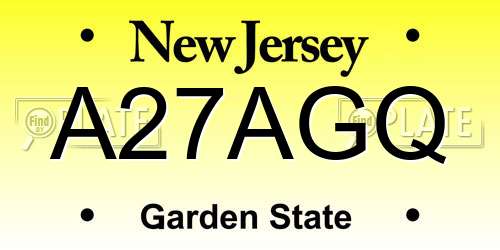 A27AGQ New Jersey License Plate