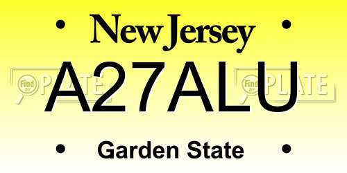 A27ALU New Jersey License Plate