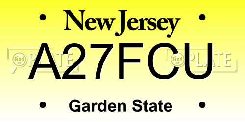 A27FCU New Jersey License Plate