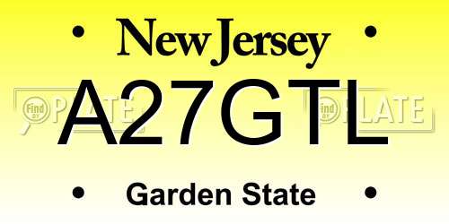 A27GTL New Jersey License Plate