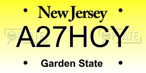 A27HCY New Jersey License Plate