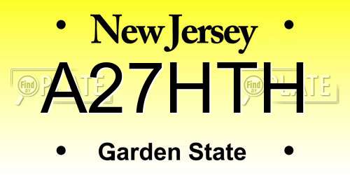 A27HTH New Jersey License Plate