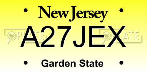 A27JEX New Jersey License Plate