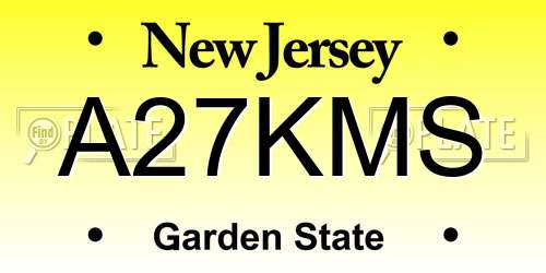 A27KMS New Jersey License Plate