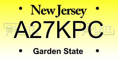 A27KPC New Jersey License Plate