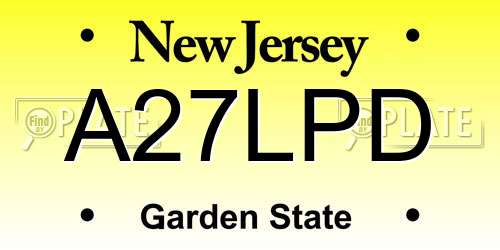 A27LPD New Jersey License Plate