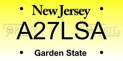 A27LSA New Jersey License Plate