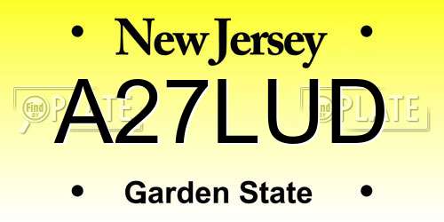 A27LUD New Jersey License Plate