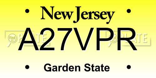 A27VPR New Jersey License Plate