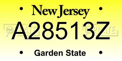 A28513Z New Jersey License Plate