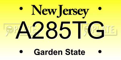 A285TG New Jersey License Plate