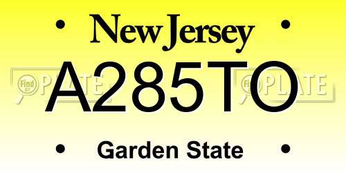 A285TO New Jersey License Plate