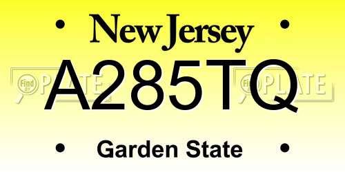 A285TQ New Jersey License Plate