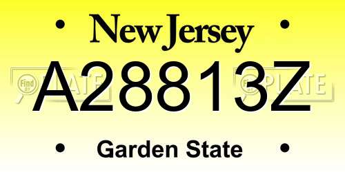 A28813Z New Jersey License Plate