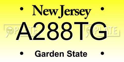 A288TG New Jersey License Plate