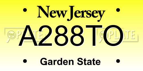 A288TO New Jersey License Plate