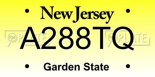 A288TQ New Jersey License Plate