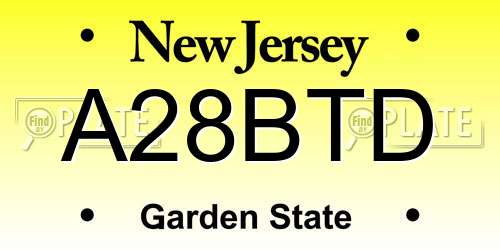 A28BTD New Jersey License Plate
