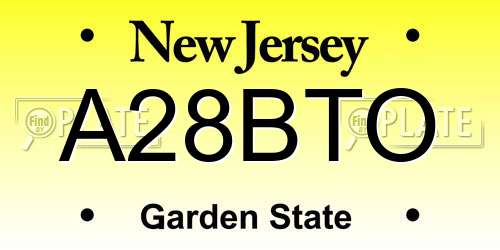 A28BTO New Jersey License Plate