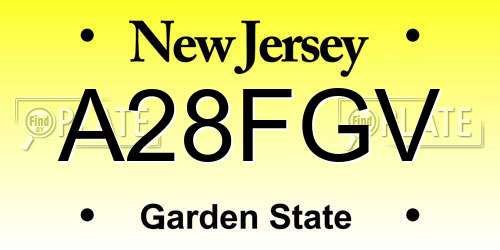 A28FGV New Jersey License Plate