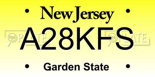 A28KFS New Jersey License Plate
