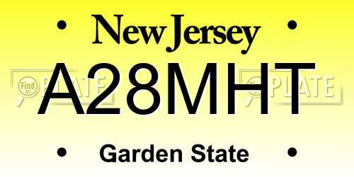 A28MHT New Jersey License Plate