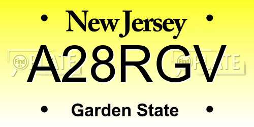 A28RGV New Jersey License Plate
