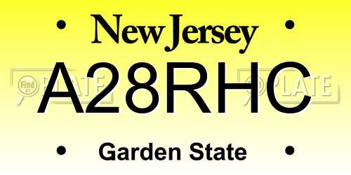 A28RHC New Jersey License Plate