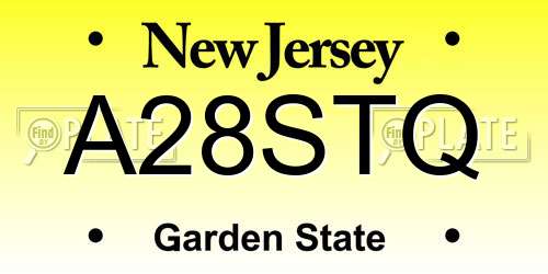 A28STQ New Jersey License Plate