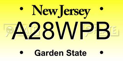 A28WPB New Jersey License Plate