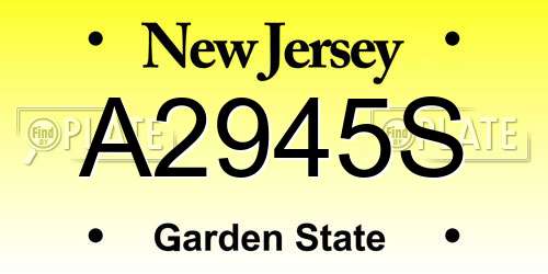 A2945S New Jersey License Plate