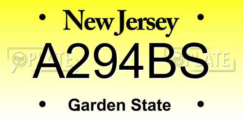 A294BS New Jersey License Plate