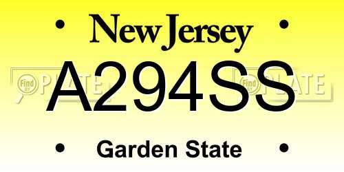 A294SS New Jersey License Plate