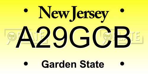 A29GCB New Jersey License Plate
