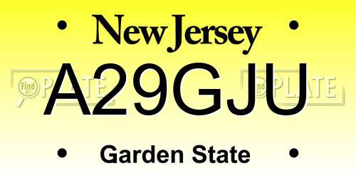 A29GJU New Jersey License Plate
