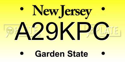 A29KPC New Jersey License Plate