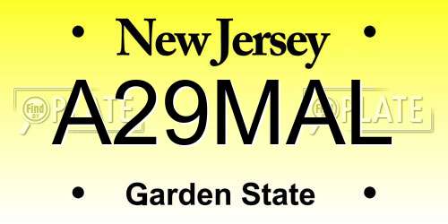 A29MAL New Jersey License Plate
