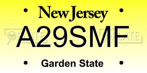 A29SMF New Jersey License Plate