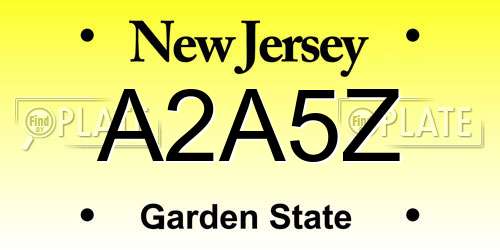 A2A5Z New Jersey License Plate